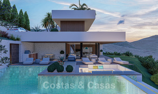 Villa contemporaine et moderne à vendre, située dans un environnement naturel, avec une vue imprenable sur la vallée et la mer, dans un complexe fermé à Benahavis - Marbella 40517 