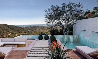 Villa contemporaine et moderne à vendre, située dans un environnement naturel, avec une vue imprenable sur la vallée et la mer, dans un complexe fermé à Benahavis - Marbella 40524 