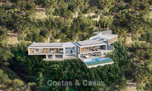 Villa contemporaine et moderne à vendre, située dans un environnement naturel, avec une vue imprenable sur la vallée et la mer, dans un complexe fermé à Benahavis - Marbella 778055