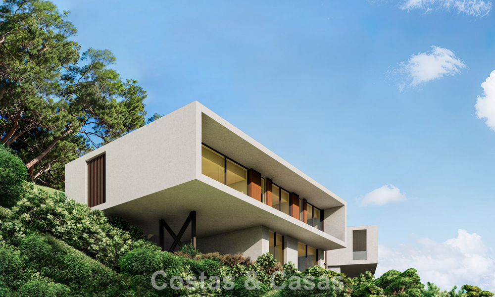 Villa contemporaine et moderne à vendre, située dans un environnement naturel, avec une vue imprenable sur la vallée et la mer, dans un complexe fermé à Benahavis - Marbella 778056