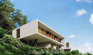 Villa contemporaine et moderne à vendre, située dans un environnement naturel, avec une vue imprenable sur la vallée et la mer, dans un complexe fermé à Benahavis - Marbella 778056 