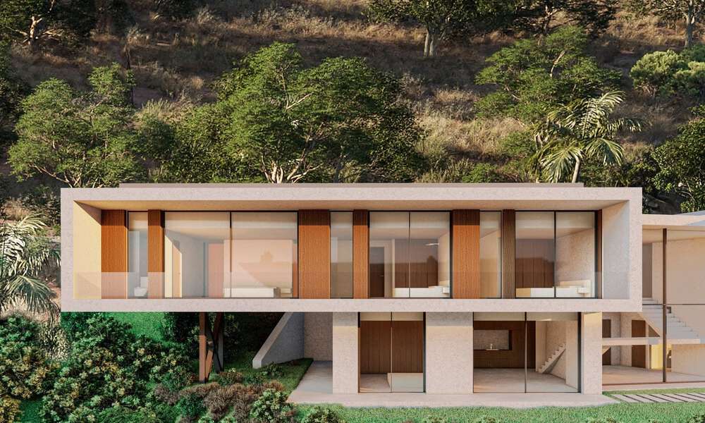 Villa contemporaine et moderne à vendre, située dans un environnement naturel, avec une vue imprenable sur la vallée et la mer, dans un complexe fermé à Benahavis - Marbella 778061