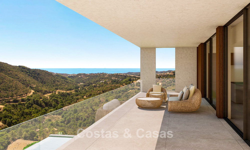 Villa contemporaine et moderne à vendre, située dans un environnement naturel, avec une vue imprenable sur la vallée et la mer, dans un complexe fermé à Benahavis - Marbella 778064
