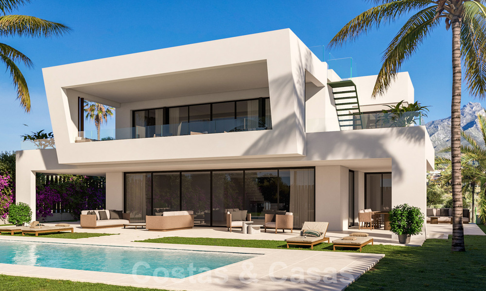 Luxueuses villas de construction neuve à vendre, avec vue sur la mer, dans une communauté fermée, sur le Golden Mile de Marbella 41144