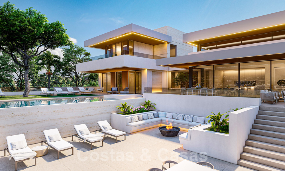 Terrain+projet villa à vendre avec vue sur les montagnes et golf dans la vallée de Nueva Andalucia, Marbella 41183