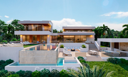 Terrain+projet villa à vendre avec vue sur les montagnes et golf dans la vallée de Nueva Andalucia, Marbella 41187