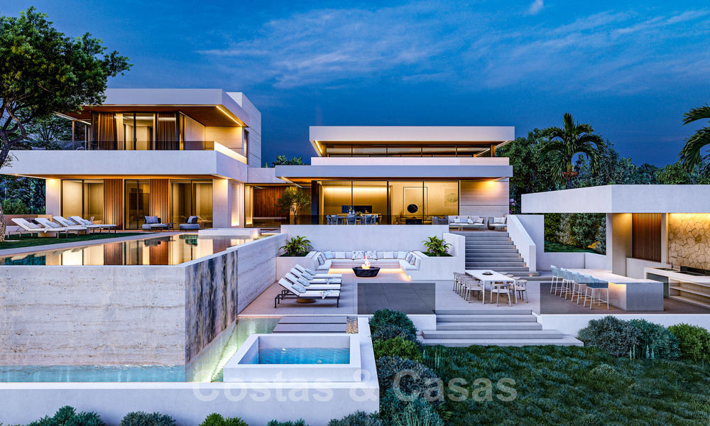 Terrain+projet villa à vendre avec vue sur les montagnes et golf dans la vallée de Nueva Andalucia, Marbella 41188