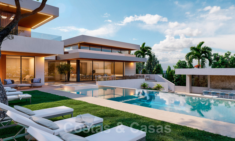 Terrain+projet villa à vendre avec vue sur les montagnes et golf dans la vallée de Nueva Andalucia, Marbella 41189