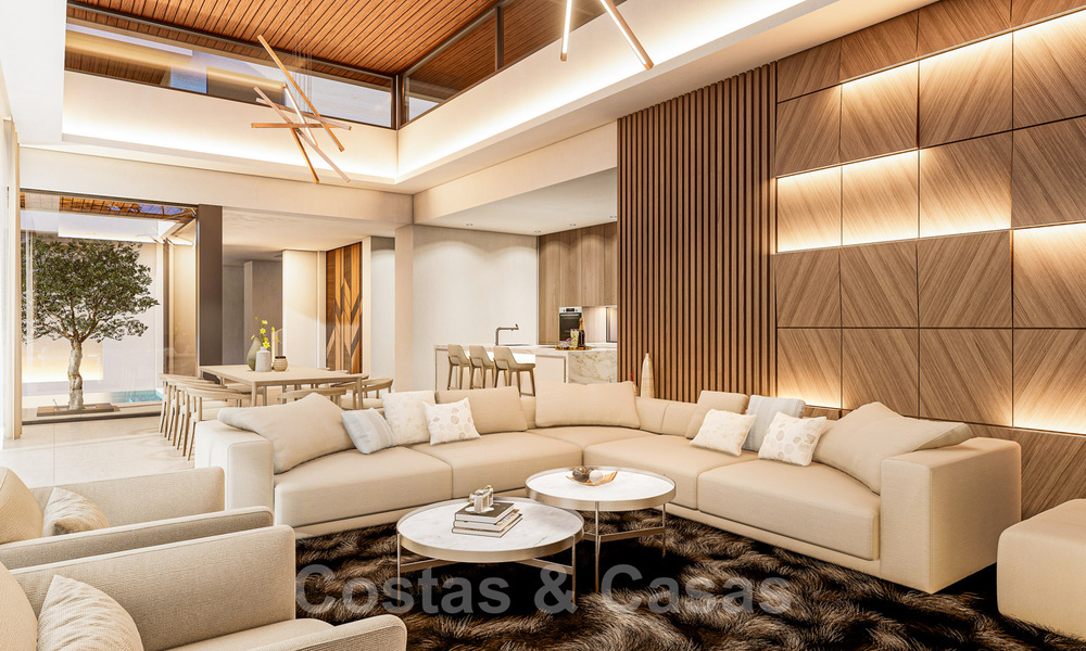 Terrain+projet villa à vendre avec vue sur les montagnes et golf dans la vallée de Nueva Andalucia, Marbella 41195