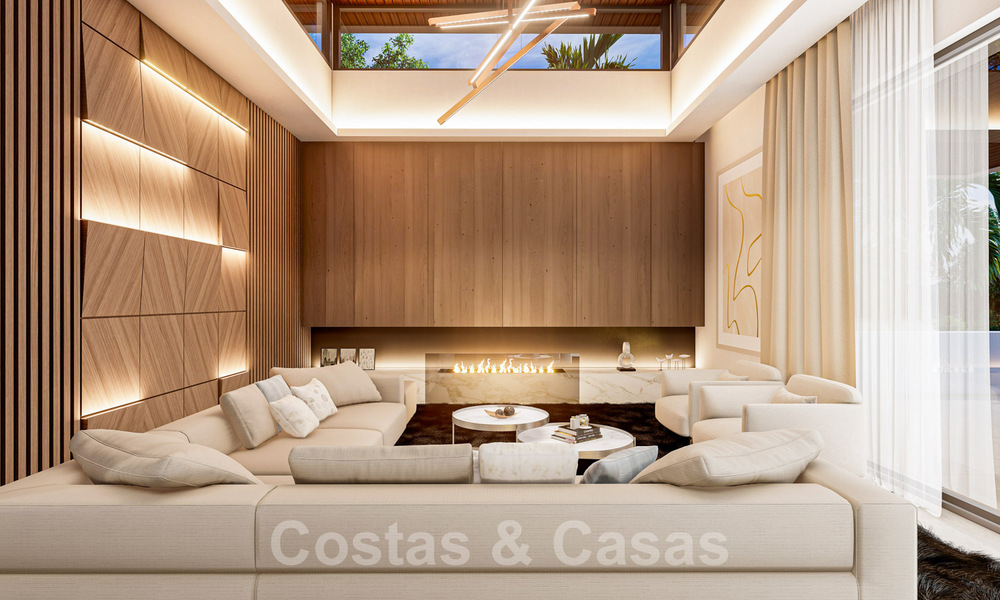 Terrain+projet villa à vendre avec vue sur les montagnes et golf dans la vallée de Nueva Andalucia, Marbella 41196