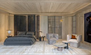 Vente d'une villa design sur plan, avec solarium, à distance de marche de la plage dans le quartier chic de Guadalmina Baja à Marbella 42570 