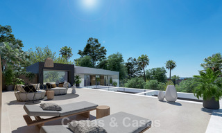 Vente d'une villa design sur plan, avec solarium, à distance de marche de la plage dans le quartier chic de Guadalmina Baja à Marbella 42578 