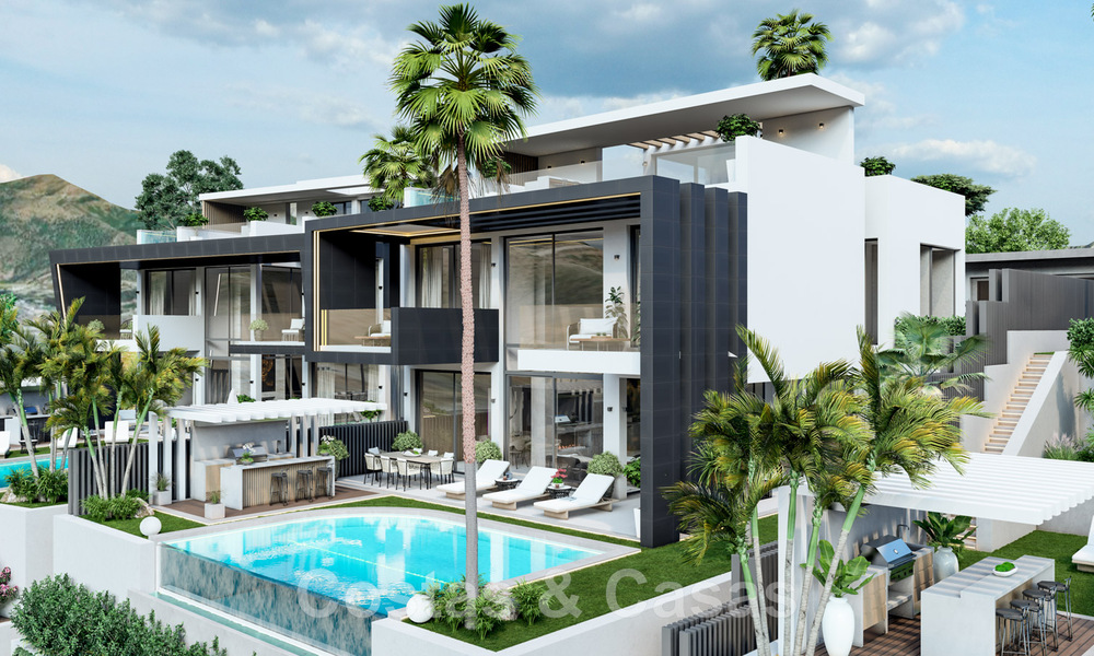 Villas neuves, modernes et luxueuses à vendre, avec jacuzzi sur le solarium, dans une zone de golf exclusive à Benahavis - Marbella 43418
