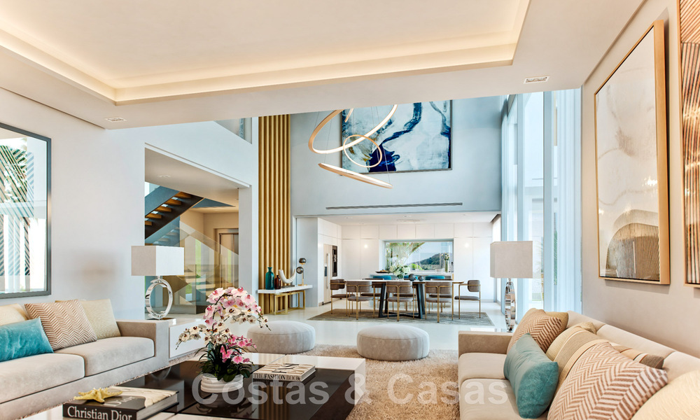 Nouvelles villas de luxe modernistes à vendre, avec beaucoup d'intimité et vue sur la mer, dans une communauté surveillée sur les collines de Marbella 43377