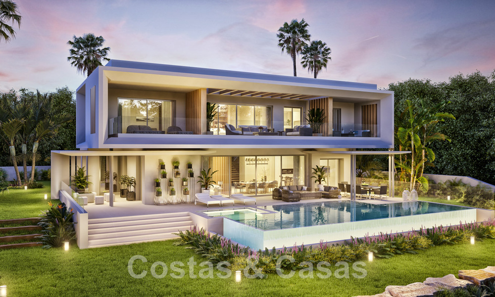 Nouvelles villas de luxe modernistes à vendre, avec beaucoup d'intimité et vue sur la mer, dans une communauté surveillée sur les collines de Marbella 43378