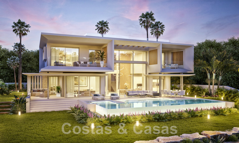 Nouvelles villas de luxe modernistes à vendre, avec beaucoup d'intimité et vue sur la mer, dans une communauté surveillée sur les collines de Marbella 43379