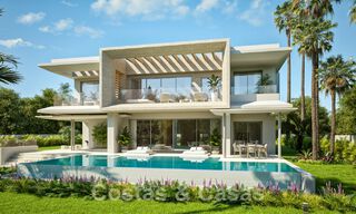 Nouvelles villas de luxe modernistes à vendre, avec beaucoup d'intimité et vue sur la mer, dans une communauté surveillée sur les collines de Marbella 43380 