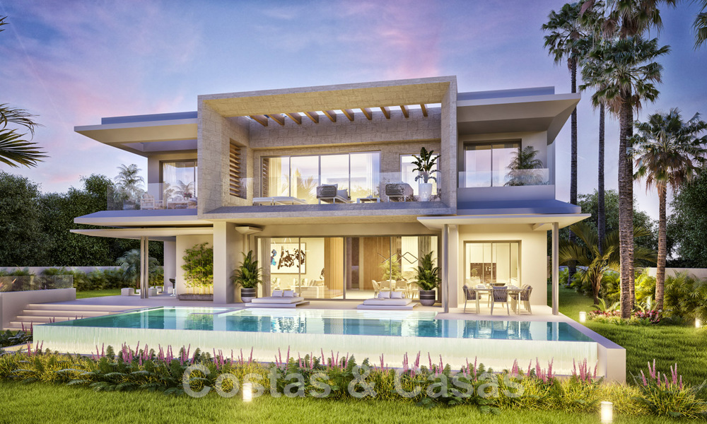 Nouvelles villas de luxe modernistes à vendre, avec beaucoup d'intimité et vue sur la mer, dans une communauté surveillée sur les collines de Marbella 43381