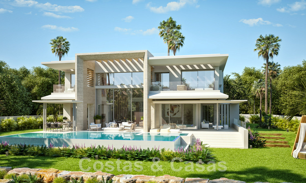 Nouvelles villas de luxe modernistes à vendre, avec beaucoup d'intimité et vue sur la mer, dans une communauté surveillée sur les collines de Marbella 43382