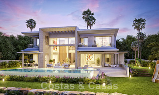 Nouvelles villas de luxe modernistes à vendre, avec beaucoup d'intimité et vue sur la mer, dans une communauté surveillée sur les collines de Marbella 43383 