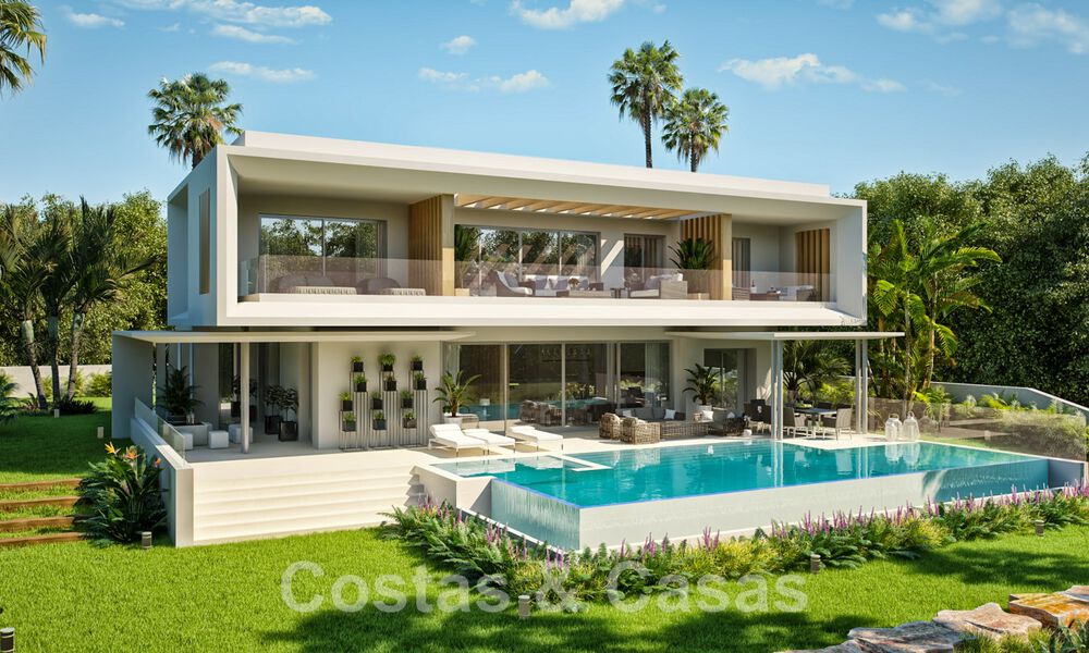 Nouvelles villas de luxe modernistes à vendre, avec beaucoup d'intimité et vue sur la mer, dans une communauté surveillée sur les collines de Marbella 43386