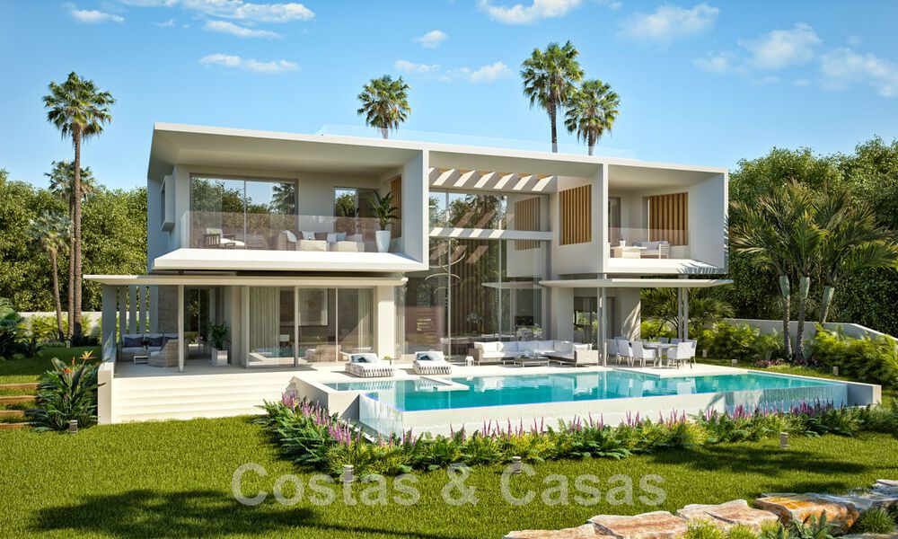 Nouvelles villas de luxe modernistes à vendre, avec beaucoup d'intimité et vue sur la mer, dans une communauté surveillée sur les collines de Marbella 43387