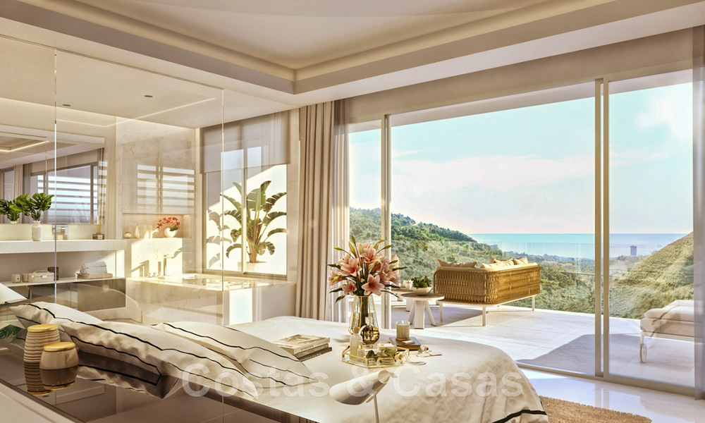 Nouvelles villas de luxe modernistes à vendre, avec beaucoup d'intimité et vue sur la mer, dans une communauté surveillée sur les collines de Marbella 43389
