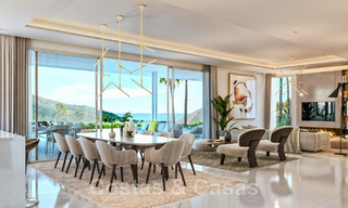 Nouvelles villas de luxe modernistes à vendre, avec beaucoup d'intimité et vue sur la mer, dans une communauté surveillée sur les collines de Marbella 43390 