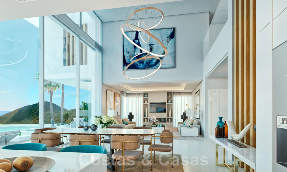 Nouvelles villas de luxe modernistes à vendre, avec beaucoup d'intimité et vue sur la mer, dans une communauté surveillée sur les collines de Marbella 43391