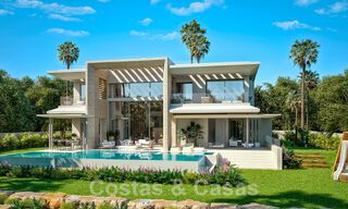 Nouvelles villas de luxe modernistes à vendre, avec beaucoup d'intimité et vue sur la mer, dans une communauté surveillée sur les collines de Marbella 52436 