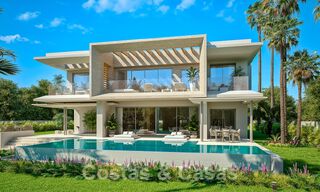 Nouvelles villas de luxe modernistes à vendre, avec beaucoup d'intimité et vue sur la mer, dans une communauté surveillée sur les collines de Marbella 52438 