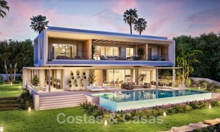 Nouvelles villas de luxe modernistes à vendre, avec beaucoup d'intimité et vue sur la mer, dans une communauté surveillée sur les collines de Marbella 52439 
