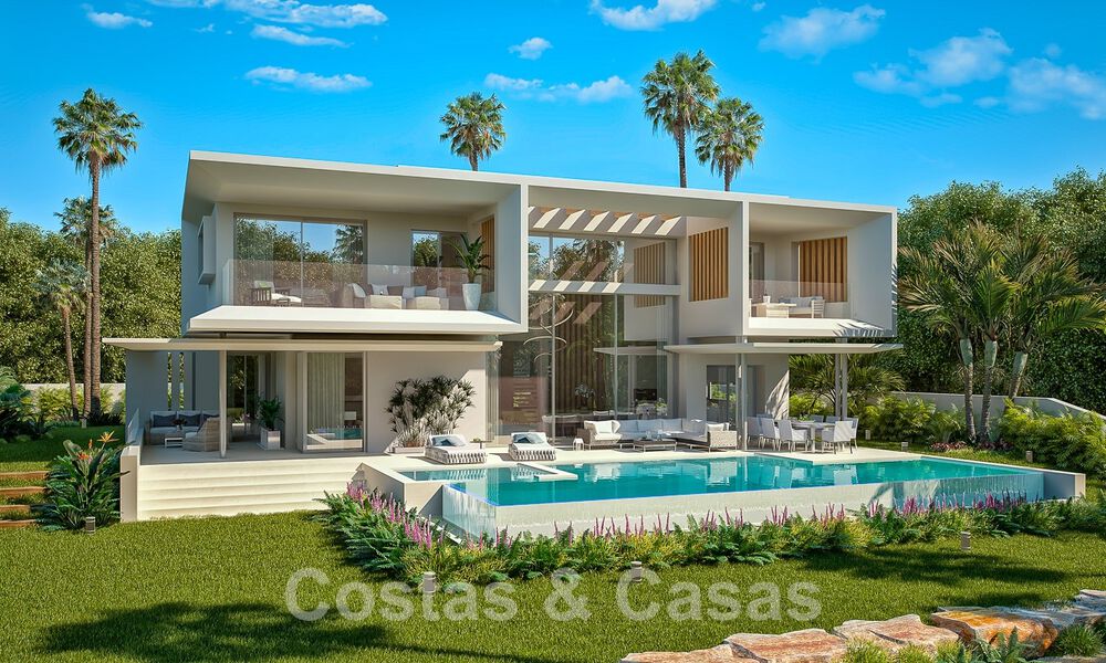 Nouvelles villas de luxe modernistes à vendre, avec beaucoup d'intimité et vue sur la mer, dans une communauté surveillée sur les collines de Marbella 52440