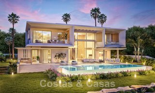 Nouvelles villas de luxe modernistes à vendre, avec beaucoup d'intimité et vue sur la mer, dans une communauté surveillée sur les collines de Marbella 52441 