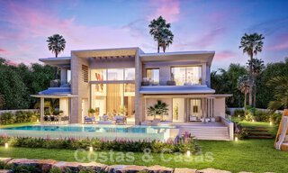 Nouvelles villas de luxe modernistes à vendre, avec beaucoup d'intimité et vue sur la mer, dans une communauté surveillée sur les collines de Marbella 52442 