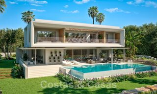 Nouvelles villas de luxe modernistes à vendre, avec beaucoup d'intimité et vue sur la mer, dans une communauté surveillée sur les collines de Marbella 52443 