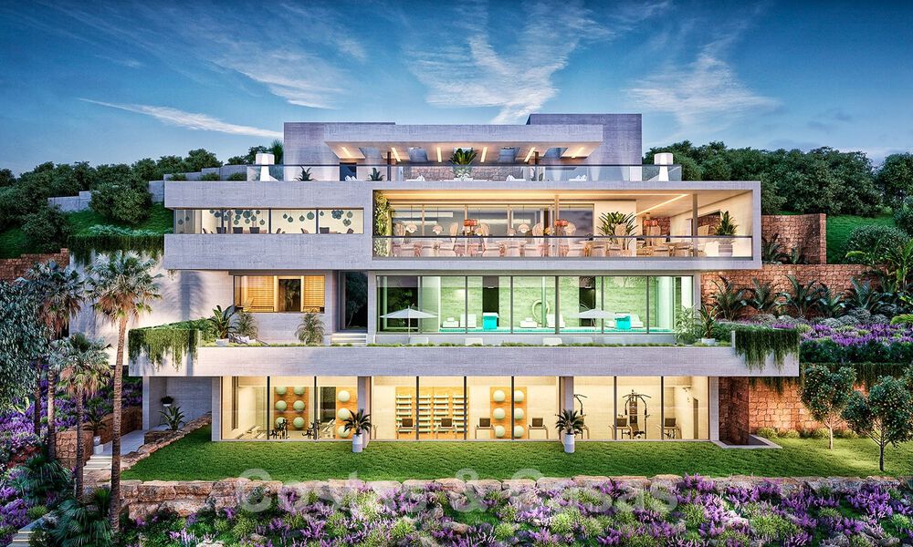 Nouvelles villas de luxe modernistes à vendre, avec beaucoup d'intimité et vue sur la mer, dans une communauté surveillée sur les collines de Marbella 52445