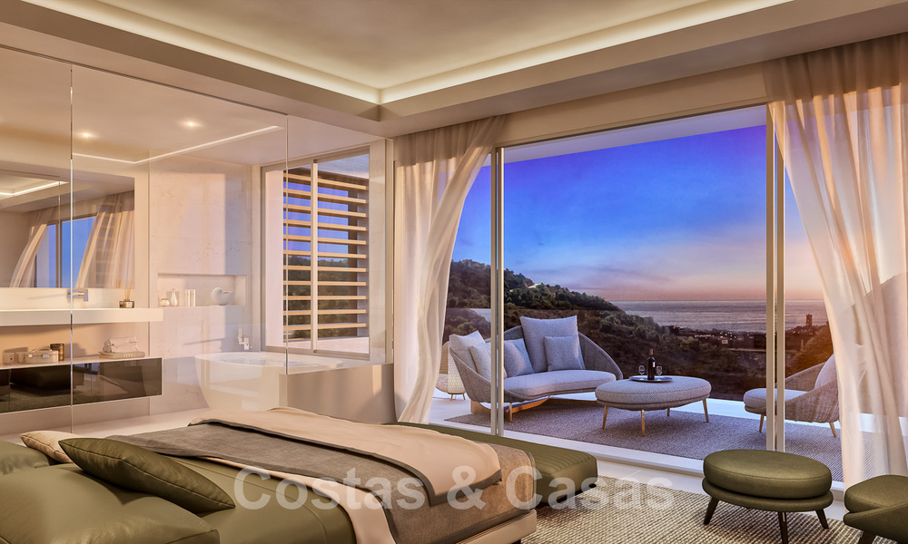 Nouvelles villas de luxe modernistes à vendre, avec beaucoup d'intimité et vue sur la mer, dans une communauté surveillée sur les collines de Marbella 52446