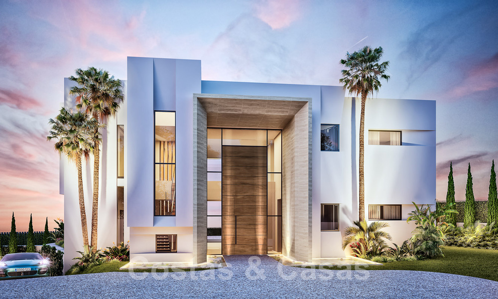 Nouvelles villas de luxe modernistes à vendre, avec beaucoup d'intimité et vue sur la mer, dans une communauté surveillée sur les collines de Marbella 52448