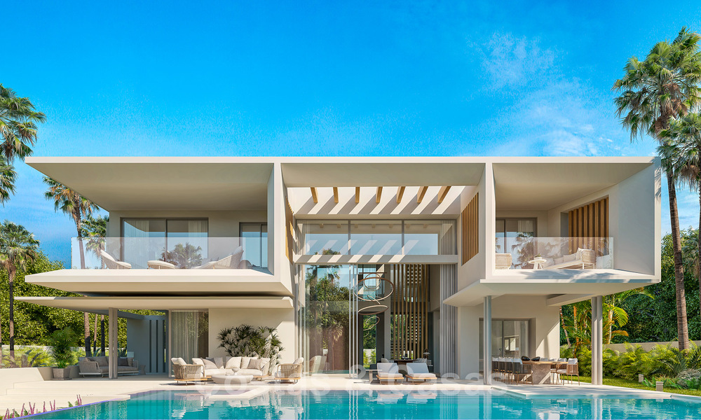 Nouvelles villas de luxe modernistes à vendre, avec beaucoup d'intimité et vue sur la mer, dans une communauté surveillée sur les collines de Marbella 52449