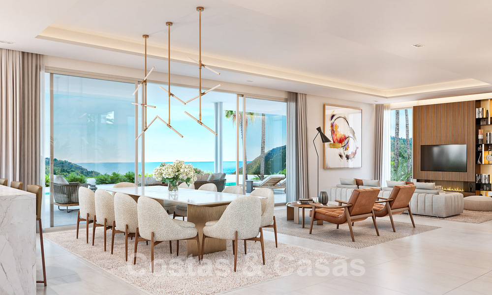 Nouvelles villas de luxe modernistes à vendre, avec beaucoup d'intimité et vue sur la mer, dans une communauté surveillée sur les collines de Marbella 52452