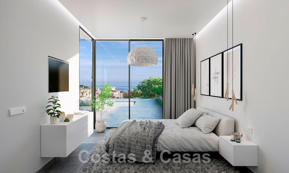 Nouvelle villa de conception moderniste à vendre avec une vue phénoménale sur la mer, à distance de marche de la plage de Benalmadena, Costa del Sol 44582