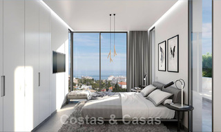 Nouvelle villa de conception moderniste à vendre avec une vue phénoménale sur la mer, à distance de marche de la plage de Benalmadena, Costa del Sol 44593 