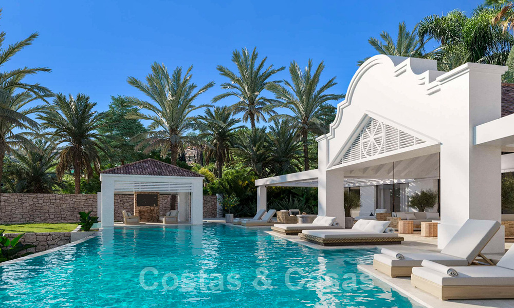 Vente d'une imposante villa méditerranéenne de luxe de style Ibiza, située dans un quartier résidentiel très recherché au cœur de Nueva Andalucia, à Marbella 44620