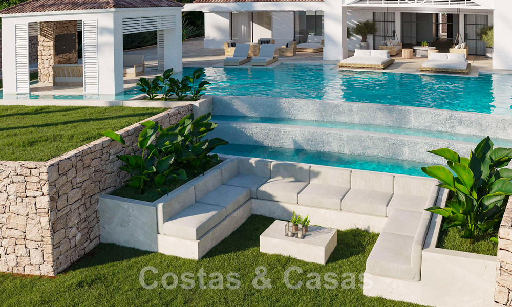 Vente d'une imposante villa méditerranéenne de luxe de style Ibiza, située dans un quartier résidentiel très recherché au cœur de Nueva Andalucia, à Marbella 44621
