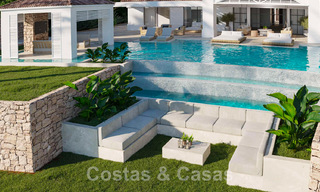 Vente d'une imposante villa méditerranéenne de luxe de style Ibiza, située dans un quartier résidentiel très recherché au cœur de Nueva Andalucia, à Marbella 44621 