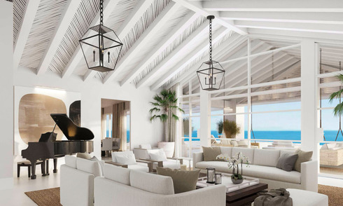 Vente d'une imposante villa méditerranéenne de luxe de style Ibiza, située dans un quartier résidentiel très recherché au cœur de Nueva Andalucia, à Marbella 44625