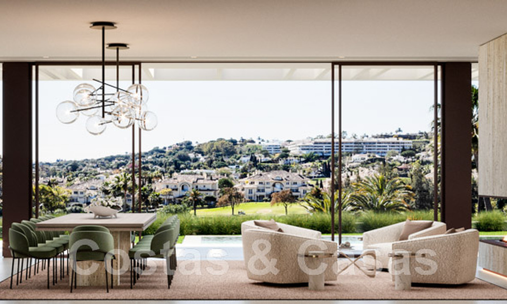 Nouvelle villa de luxe ultramoderne à vendre avec un design architectural, en première ligne du golf Los Naranjos à Nueva Andalucia, Marbella 46029