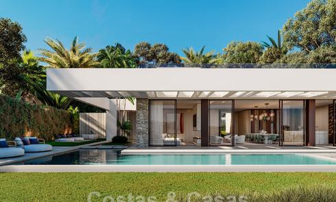 Nouvelle villa de luxe ultramoderne à vendre avec un design architectural, en première ligne du golf Los Naranjos à Nueva Andalucia, Marbella 46030
