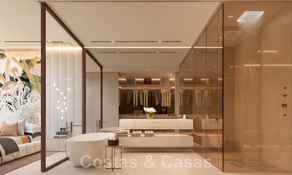 Nouvelle villa de luxe ultramoderne à vendre avec un design architectural, en première ligne du golf Los Naranjos à Nueva Andalucia, Marbella 46034